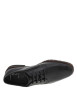 Thumbnail Derbies en cuir noir à talon décroché bas, lacet tressé et trépointe marron - Image 4