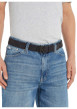 Thumbnail Ceinture en cuir noire unie effet usé avec monogramme sur la boucle - Image 2