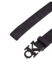 Thumbnail Ceinture en cuir noire unie effet usé avec monogramme sur la boucle - Image 3