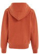 Thumbnail Cardigan à capuche en coton rouille uni en maille côtelée à manches longues - Image 2