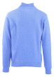 Thumbnail Pull en coton bleu uni avec logo de la marque brodé et un col camionneur - Image 2