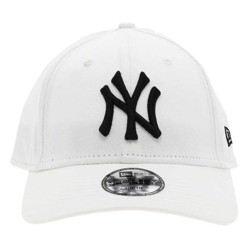 New Era - Casquette Blanche à Logo Noir En Coton Kids League Essential 9forty - Blanc New Era - Casquette Blanche à Logo Noir En Coton Kids League Essential 9forty - Blanc