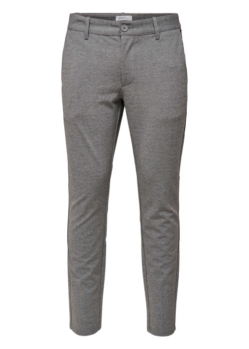 Pantalon Chino Mark Pant gris uni avec une coupe slim et des poches latérales