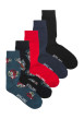 Thumbnail Lot de 5 chaussettes en coton mélangé avec deux printées et 3 unies