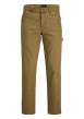 Thumbnail Pantalon en coton Kane Carpenter camel uni avec une coupe droite