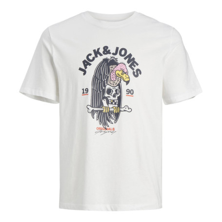 T-shirt blanc en coton biologique mélangé avec...