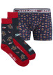 Thumbnail Coffret boxer et chaussettes en coton marine avec des imprimés