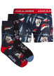 Thumbnail Coffret boxer marine et chaussettes en coton avec des imprimés