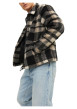 Thumbnail Blouson marron à carreaux avec une coupe droite et un col italien - Image 4