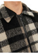 Thumbnail Blouson marron à carreaux avec une coupe droite et un col italien - Image 7