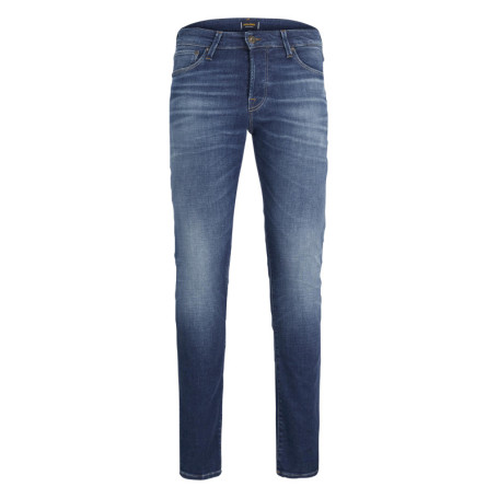 Jean Glenn bleu uni avec une coupe slim et des...