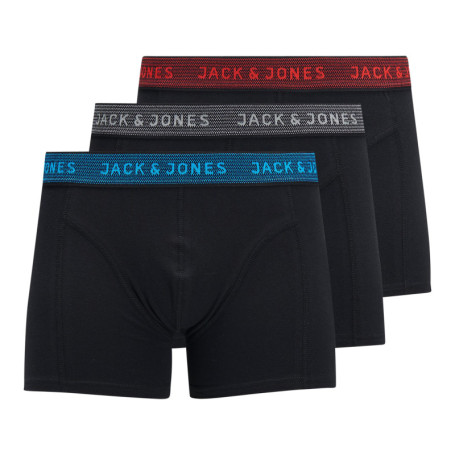 Lot de 3 boxers noir uni en coton avec tailles...