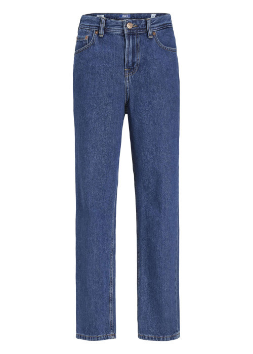 Jean Chris bleu uni avec une coupe droite et un passant pour la ceinture