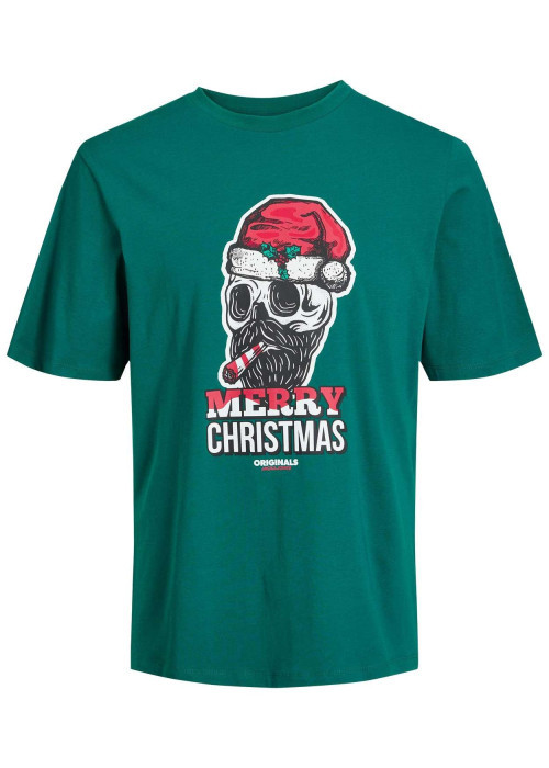 T-shirt vert en coton avec une coupe droite et des manches courtes
