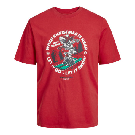 T-shirt rouge en coton avec une coupe droite et...