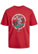 Thumbnail T-shirt rouge en coton avec une coupe droite et des manches courtes