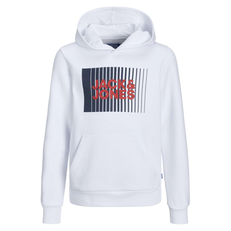 Jack & Jones - Sweat à Capuche Blanc Avec Une Coupe Droite Et Un Imprimé Sur La Poitrine - Blanc