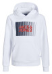 Thumbnail Sweat à capuche blanc avec une coupe droite et un imprimé sur la poitrine