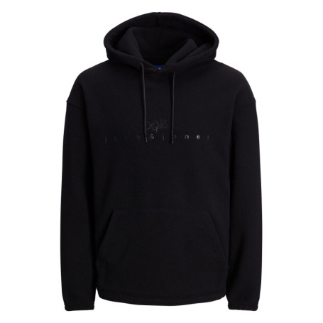 Sweat à capuche noir uni avec une coupe droite...