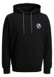 Thumbnail Sweat à capuche noir avec un coupe droite et un imprimé dorsal