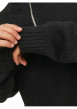 Thumbnail Pull noir uni avec une coupe droite et un col montant zippé - Image 6