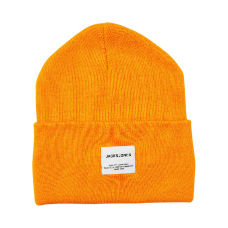 Bonnet moutarde uni avec une étiquette blanche...