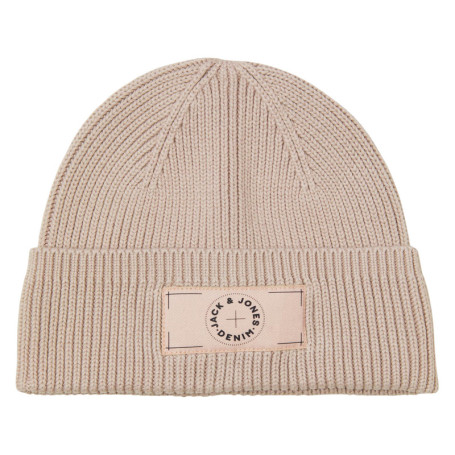 Bonnet beige uni en coton avec le logo de la...