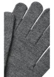 Thumbnail Gants Barry gris unis avec les poignets élastiqués en bord côte - Image 3