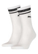 Thumbnail Chaussettes hautes blanches unies avec tige rayée noire en bord côte