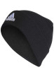 Thumbnail Bonnet noir côtelé avec logo brodé à l'avant