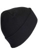 Thumbnail Bonnet noir côtelé avec logo brodé à l'avant - Image 2