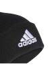 Thumbnail Bonnet noir côtelé avec logo brodé à l'avant - Image 3
