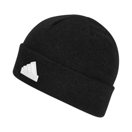 Bonnet en laine mélangée noir en maille jersey