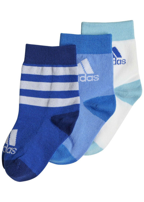 Lot de 3 paires de chaussettes basses en coton mélangé bleues