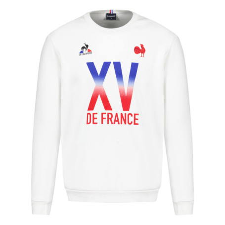 Sweat en coton mélangé blanc uni coupe droite...