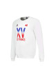 Thumbnail Sweat en coton mélangé blanc uni coupe droite avec un col rond et inscriptions - Image 3