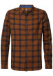 Thumbnail Chemise en coton marron tartan coupe regular fit et col français