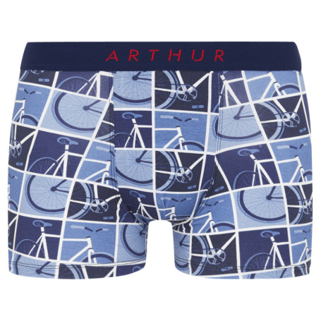 Boxer Classique en coton bleu avec des imprimés...