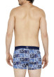 Thumbnail Boxer Classique en coton bleu avec des imprimés et une coupe fermée - Image 3