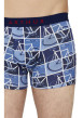 Thumbnail Boxer Classique en coton bleu avec des imprimés et une coupe fermée - Image 5
