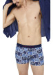 Thumbnail Boxer Classique en coton bleu avec des imprimés et une coupe fermée - Image 6
