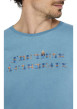 Thumbnail Pyjama long en coton bleu à carreaux avec une coupe droite et un col rond - Image 4