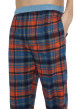Thumbnail Pyjama long en coton bleu à carreaux avec une coupe droite et un col rond - Image 5