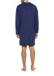 Thumbnail Pyjama T-Shirt De Nuit en coton marine uni avec une coupe droite et un col V - Image 3