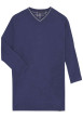 Thumbnail Pyjama T-Shirt De Nuit en coton marine uni avec une coupe droite et un col V - Image 5
