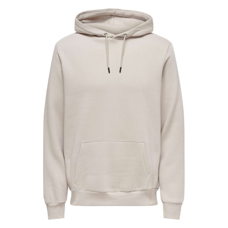 Only&sons - Sweat écru Uni Coupe Droite Avec Un Col à Capuche Et Une Poche Kangourou - écru