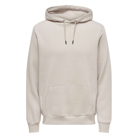 Sweat écru uni coupe droite avec un col à...