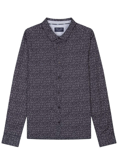 Chemise coupe slim en coton noir imprimé épingles à nourrices blanches