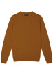 Thumbnail Pull en coton orange chiné avec logo brodé à la poitrine et un col v