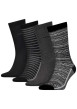 Thumbnail Coffret 4 paires de chaussettes hautes en coton stretch gris et rayées